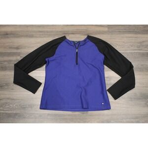 Lauren Ralph Lauren Active Top Half Zip Pullover Athletic Black Blue‎ L